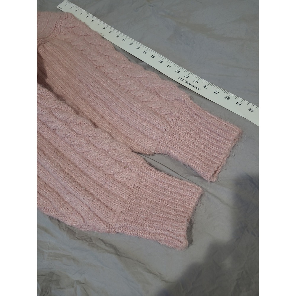 A New Day Mauve Chunky Cable Knit Crewneck Sweater Women SZ XL drop shoulder - Picture 8 of 11